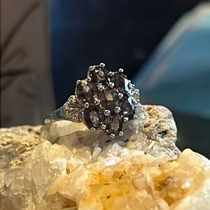 Chrome Spinel and White Sapphire Sterling Silver Ring